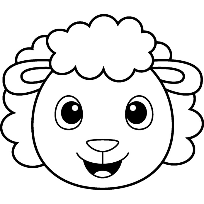 'Happy Sheep Face' Unmounted Rubber Stamp (RS040824) - Picture 3 of 6