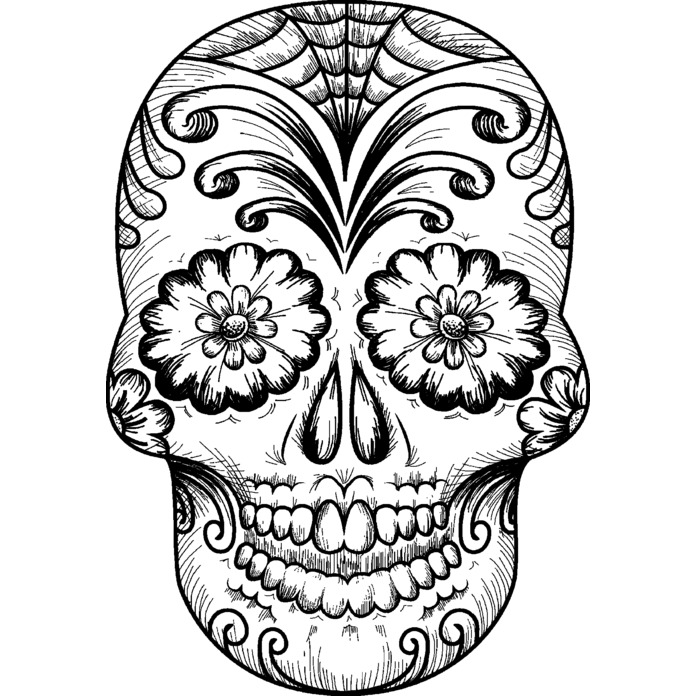 'Mexican Sugar Skull' Unmounted Rubber Stamp (RS041540)