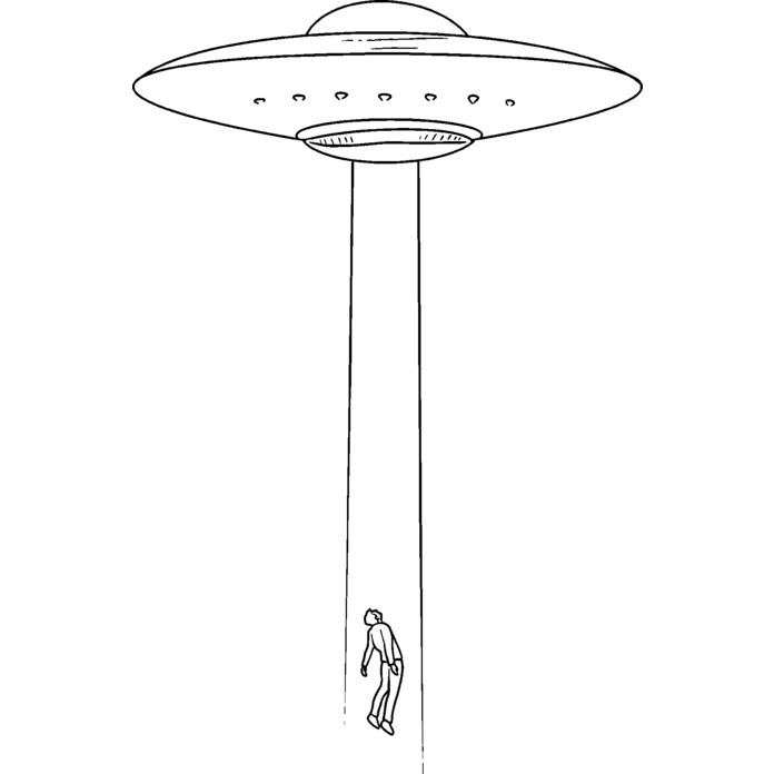 'Alien Abduction' Unmounted Rubber Stamp - For Crafting, Scrapbooking and Card Making (RS042533)