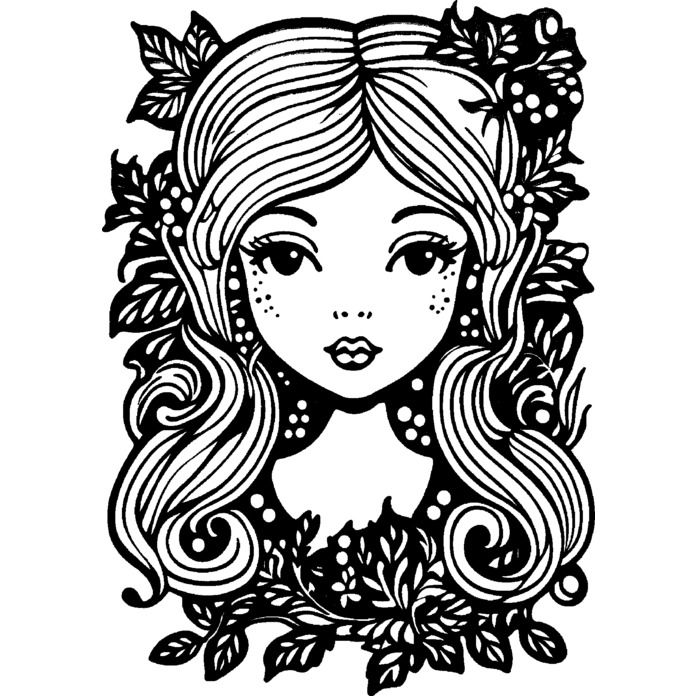 'Simple Girl in nature' Unmounted Rubber Stamp -  For Crafting, Scrapbooking and Card Making (RS042672)