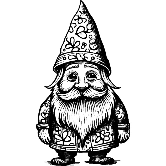 'Garden Gnome' Unmounted Rubber Stamp - For Crafting, Scrapbooking and Card Making - Size A7 (RS00051453)