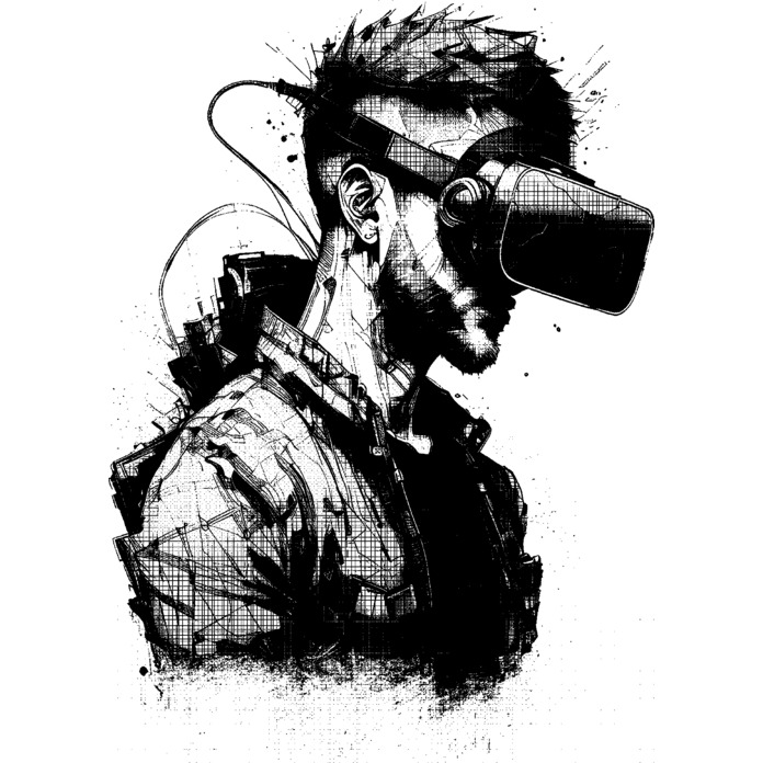 'Virtual Reality Gamer' Unmounted Rubber Stamp - For Crafting, Scrapbooking and Card Making (RS043636)