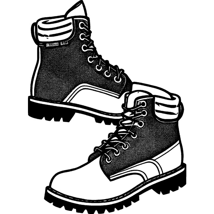 'Hiking Boots' Unmounted Rubber Stamp - For Crafting, Scrapbooking and Card Making - Size A7 (RS00052139)