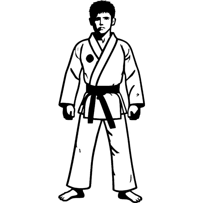 'Taekwondo Belt' Unmounted Rubber Stamp -  For Crafting, Scrapbooking and Card Making - Size A7 (RS00052269)