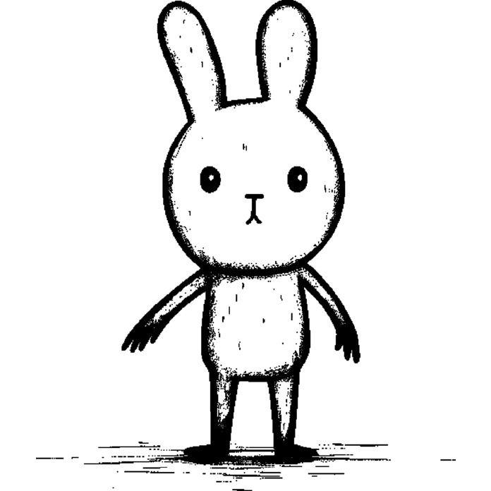 'Cute Bunny Standing' Unmounted Rubber Stamp -  For Crafting, Scrapbooking and Card Making - Size A7 (RS00052479)