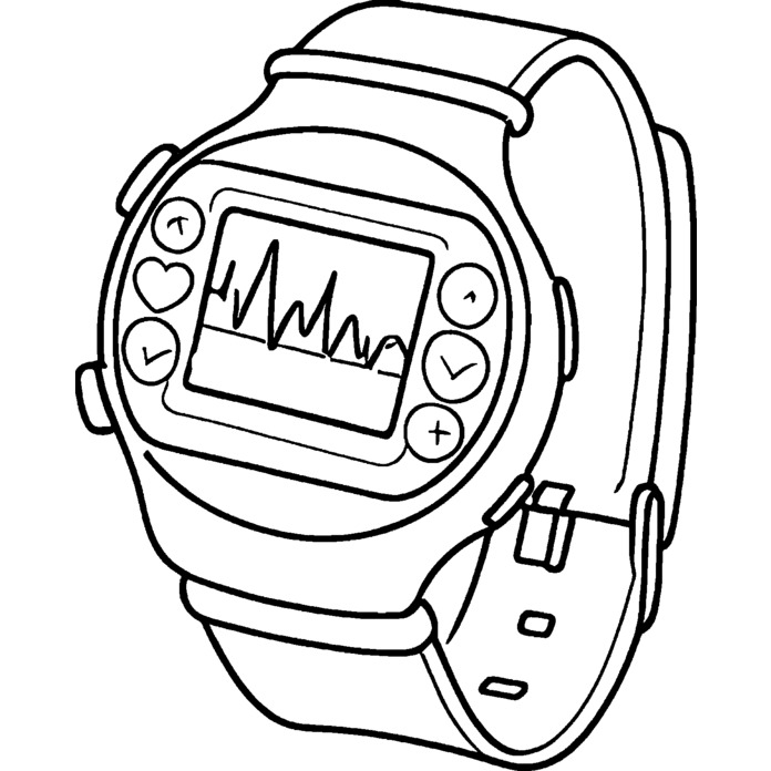 'Smart Watch Monitor' Unmounted Rubber Stamp - For Crafting, Scrapbooking and Card Making (RS045116)