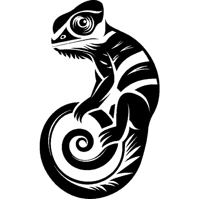 'Chameleon Silhouette' Unmounted Rubber Stamp - A7 - Craft Stamp for Scrapbooking, Card Making, Journals and Creative Projects (RS00053605)