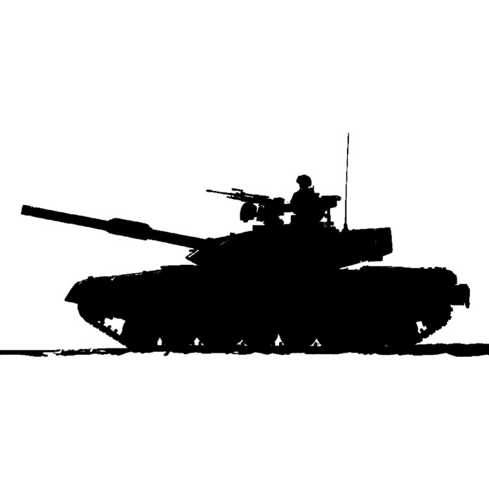 'Army Tank Silhouette' Unmounted Rubber Stamp - For Crafting, Scrapbooking and Card Making - Size A7 (RS00054635)