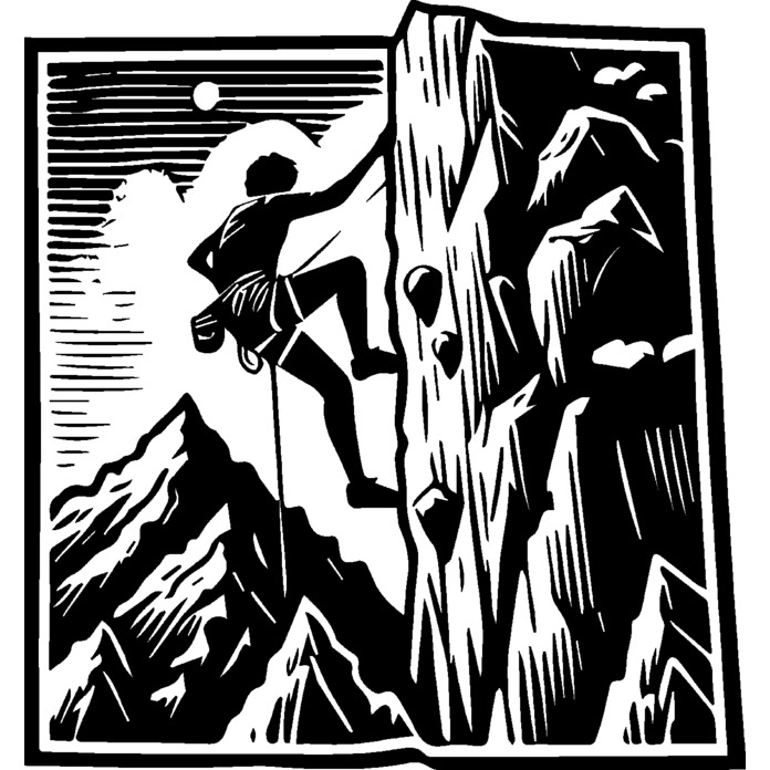'Mountain Rock Climbing' Unmounted Rubber Stamp -  For Crafting, Scrapbooking and Card Making - Size A7 (RS00055521)
