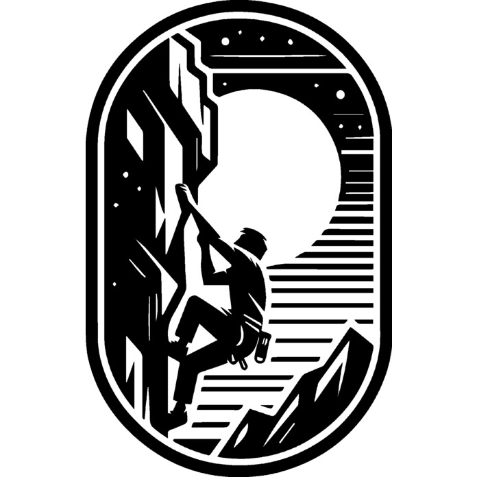 'Cliff Rock Climbing' Unmounted Rubber Stamp - For Crafting, Scrapbooking and Card Making (RS047700)