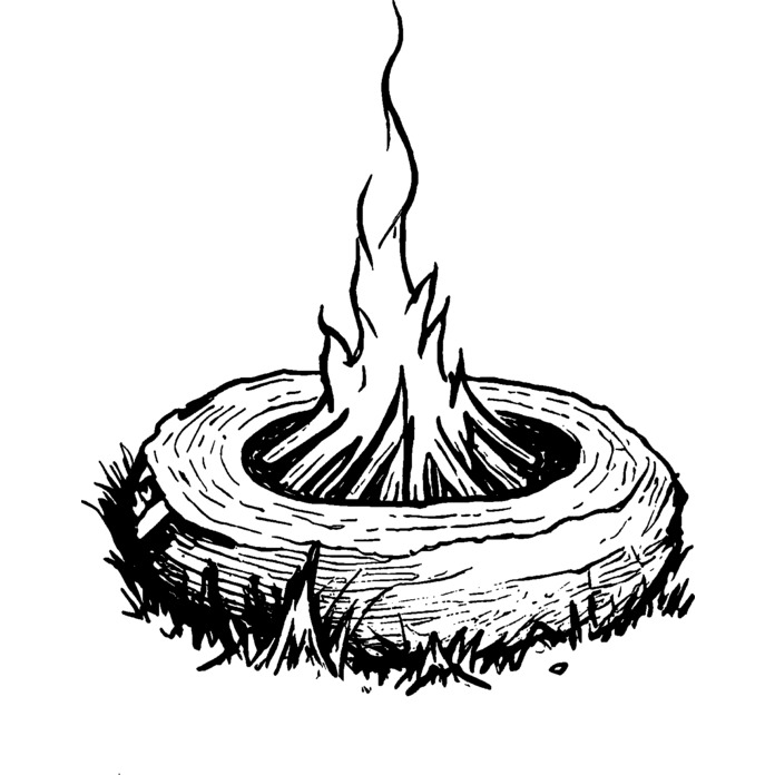 'Campfire Pit ' Unmounted Rubber Stamp -  For Crafting, Scrapbooking and Card Making (RS048125)