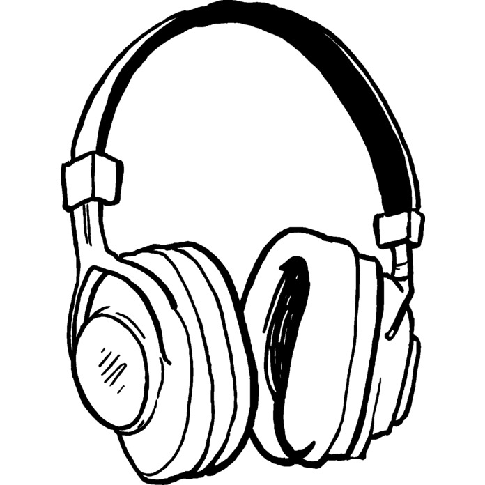 'Headphones' Unmounted Rubber Stamp - Craft Stamp for Scrapbooking, Card Making, Journals and Projects (RS048202)