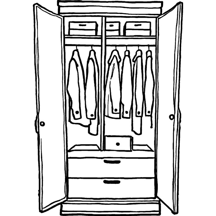 'Wardrobe' Unmounted Rubber Stamp -  For Crafting, Scrapbooking and Card Making - Size A7 (RS00056351)
