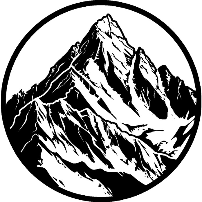 'Mountain Range in Circle Frame' Unmounted Rubber Stamp -  For Crafting, Scrapbooking and Card Making (RS048870)