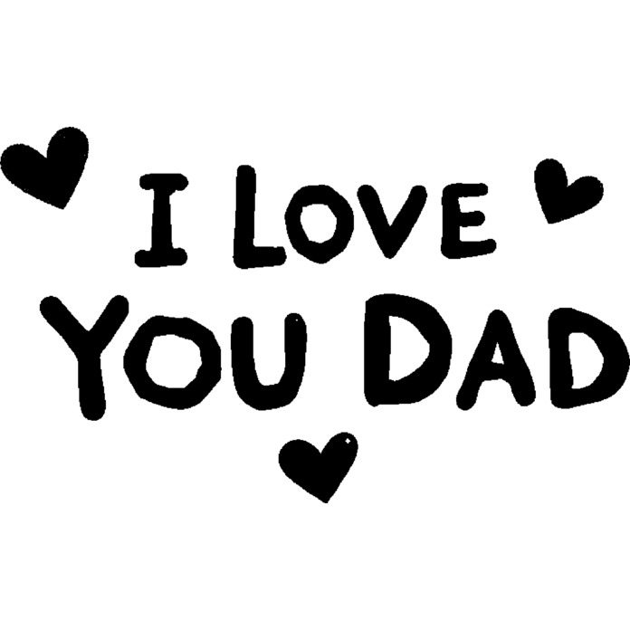 'I Love You Dad with Hearts' Unmounted Rubber Stamp -  For Crafting, Scrapbooking and Card Making (RS051196)