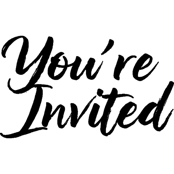 'You're Invited' Unmounted Rubber Stamp -  For Crafting, Scrapbooking and Card Making - Size A7 (RS00058963)