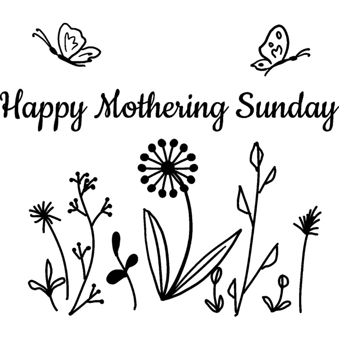 'Happy Mothering Sunday' Unmounted Rubber Stamp - For Crafting, Scrapbooking and Card Making - Size A7 (RS00059141)