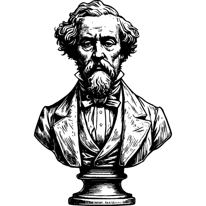 'Charles Dickens Bust' Unmounted Rubber Stamp -  For Crafting, Scrapbooking and Card Making (RS051621)