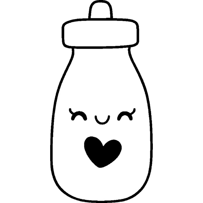 'Cute Baby Milk Bottle' Unmounted Rubber Stamp - For Crafting, Scrapbooking and Card Making (RS052133)