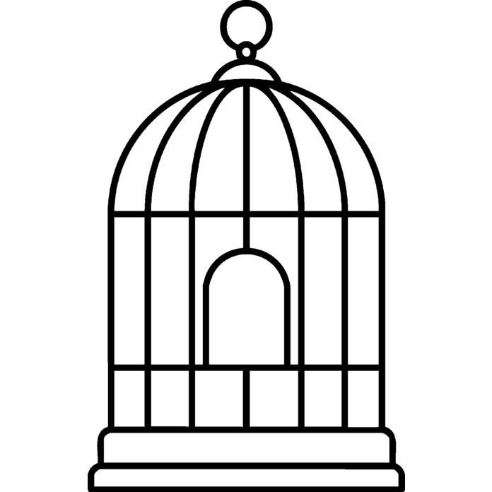 'Bird Cage with door' Unmounted Rubber Stamp -  For Crafting, Scrapbooking and Card Making (RS053917)