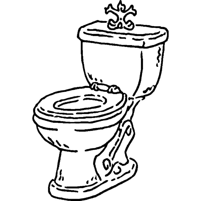 'Sketchy Toilet' Unmounted Rubber Stamp - For Crafting, Scrapbooking and Card Making (RS054397)