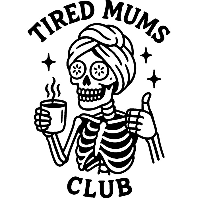 'Tired Mums Club' Unmounted Rubber Stamp - For Crafting, Scrapbooking and Card Making (RS056851)