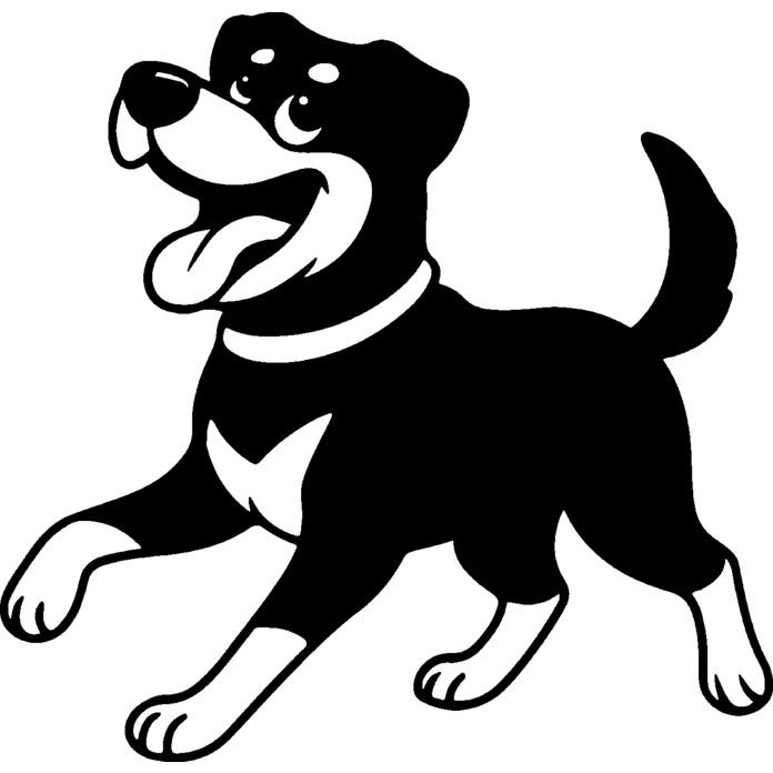 'Happy Rottweiler' Unmounted Rubber Stamp - For Crafting, Scrapbooking and Card Making (RS057985)