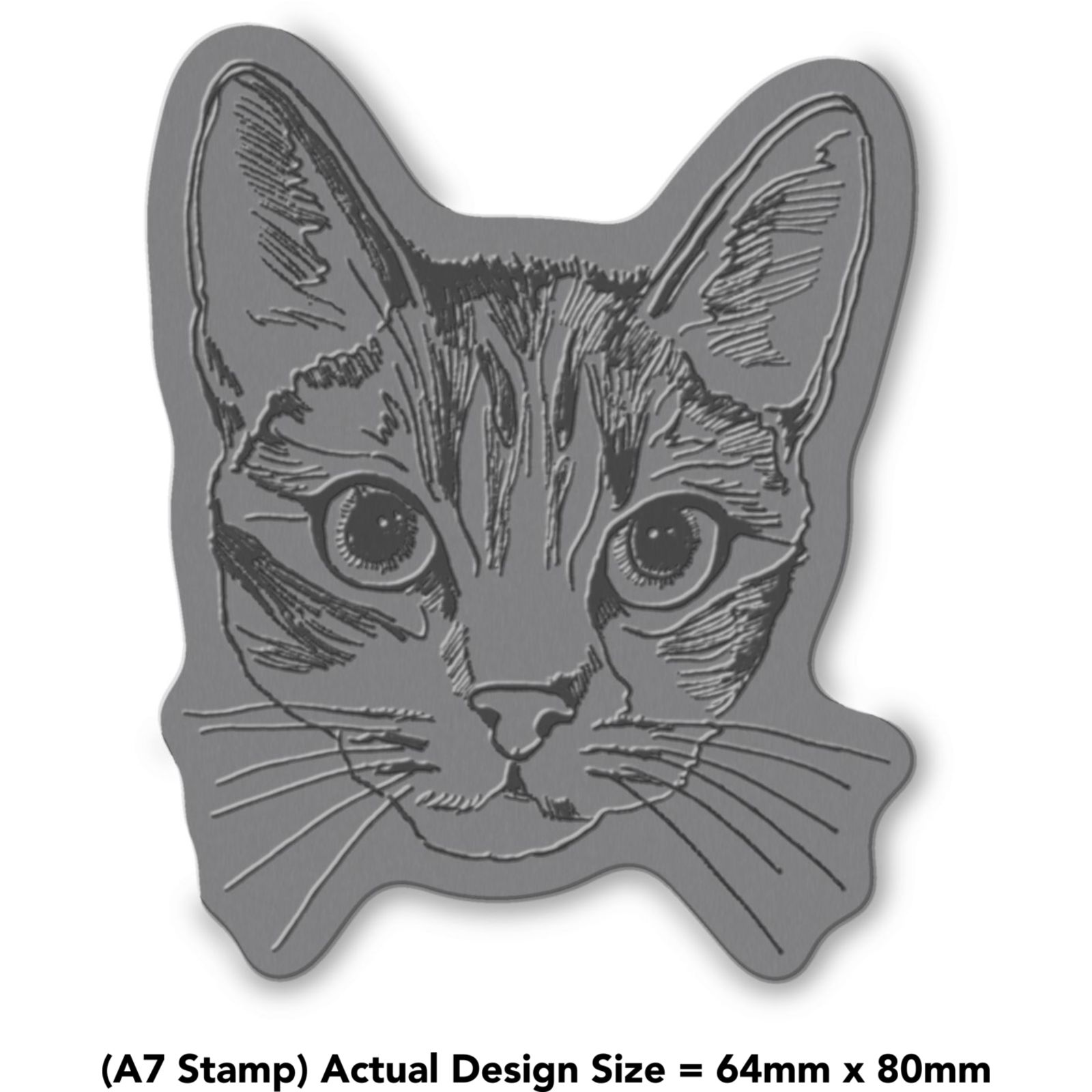 'Cat Face' Unmounted Rubber Stamp (RS005828)