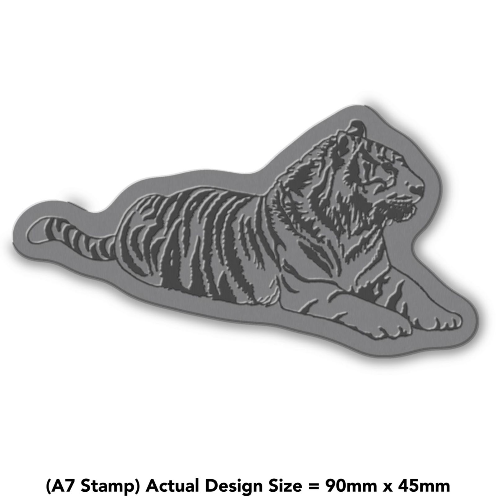 RS00002900 A7 Resting Tiger Unmounted Rubber Stamp