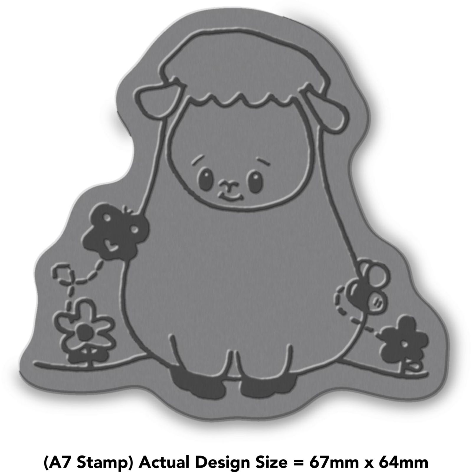 'Cute Sheep' Unmounted Rubber Stamp (RS007993) - Picture 4 of 6