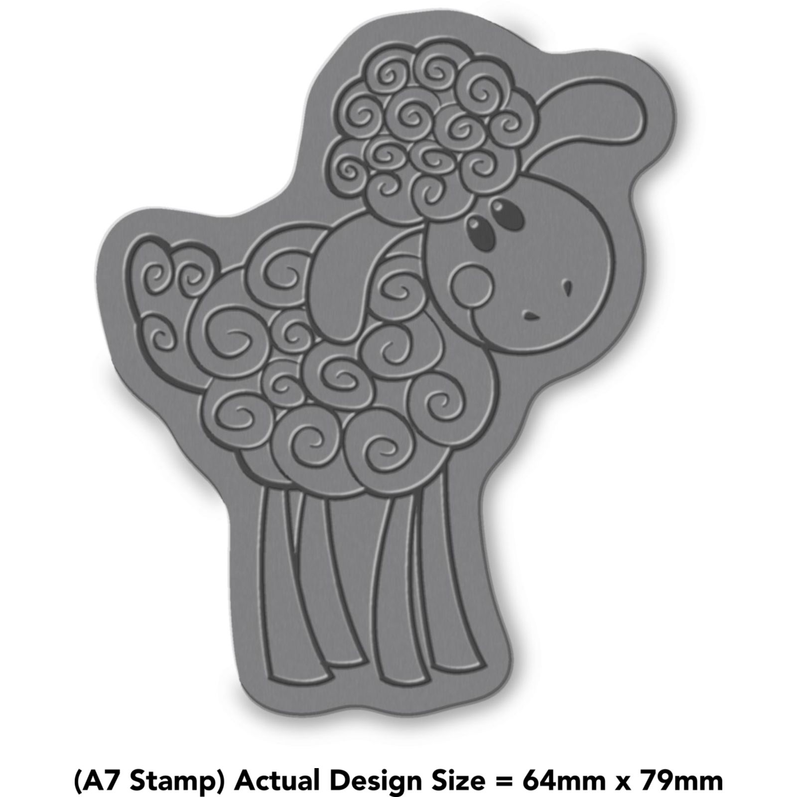 'Happy Sheep' Unmounted Rubber Stamp (RS016628) - Picture 4 of 6