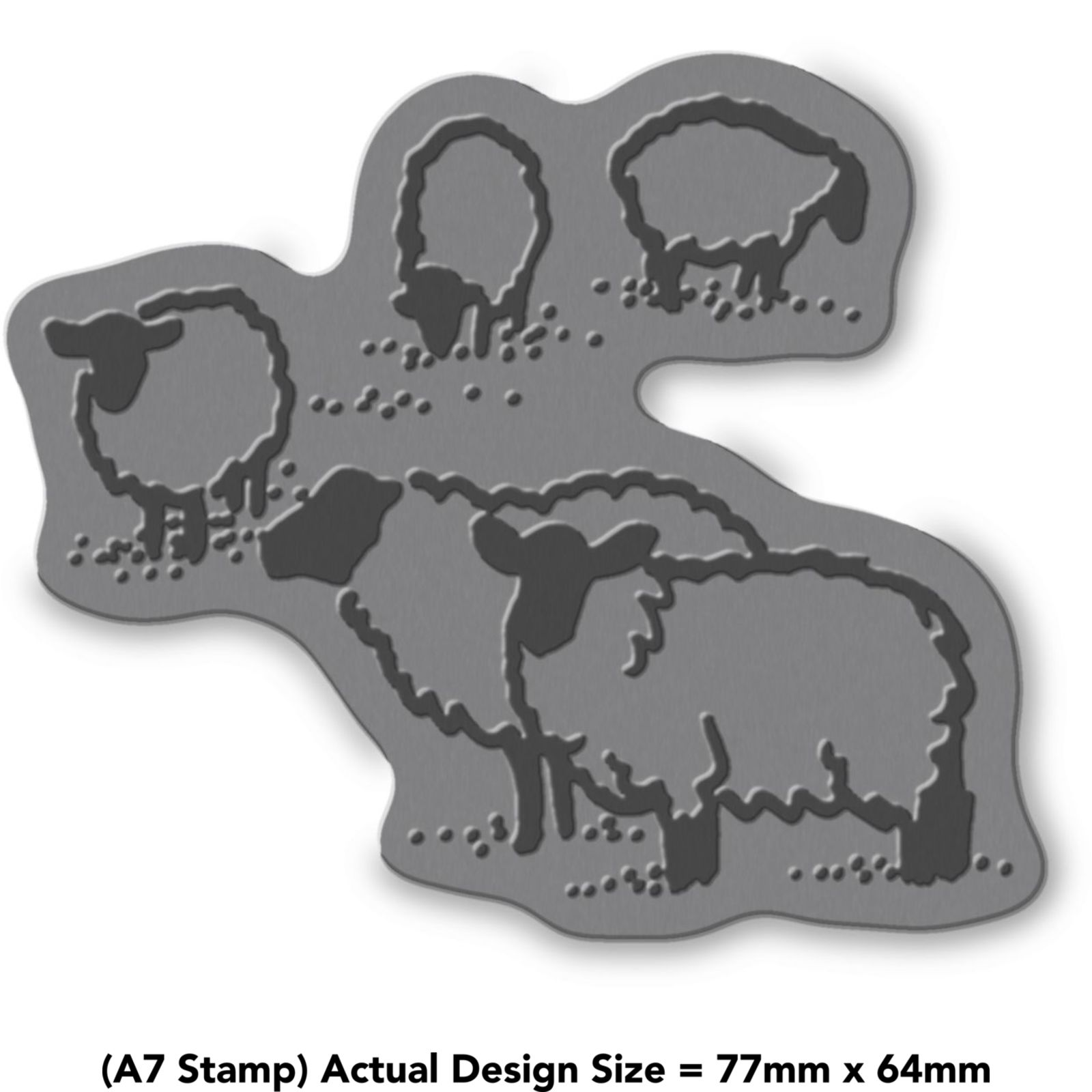 'Grazing Sheep' Unmounted Rubber Stamp (RS023098) - Picture 4 of 6