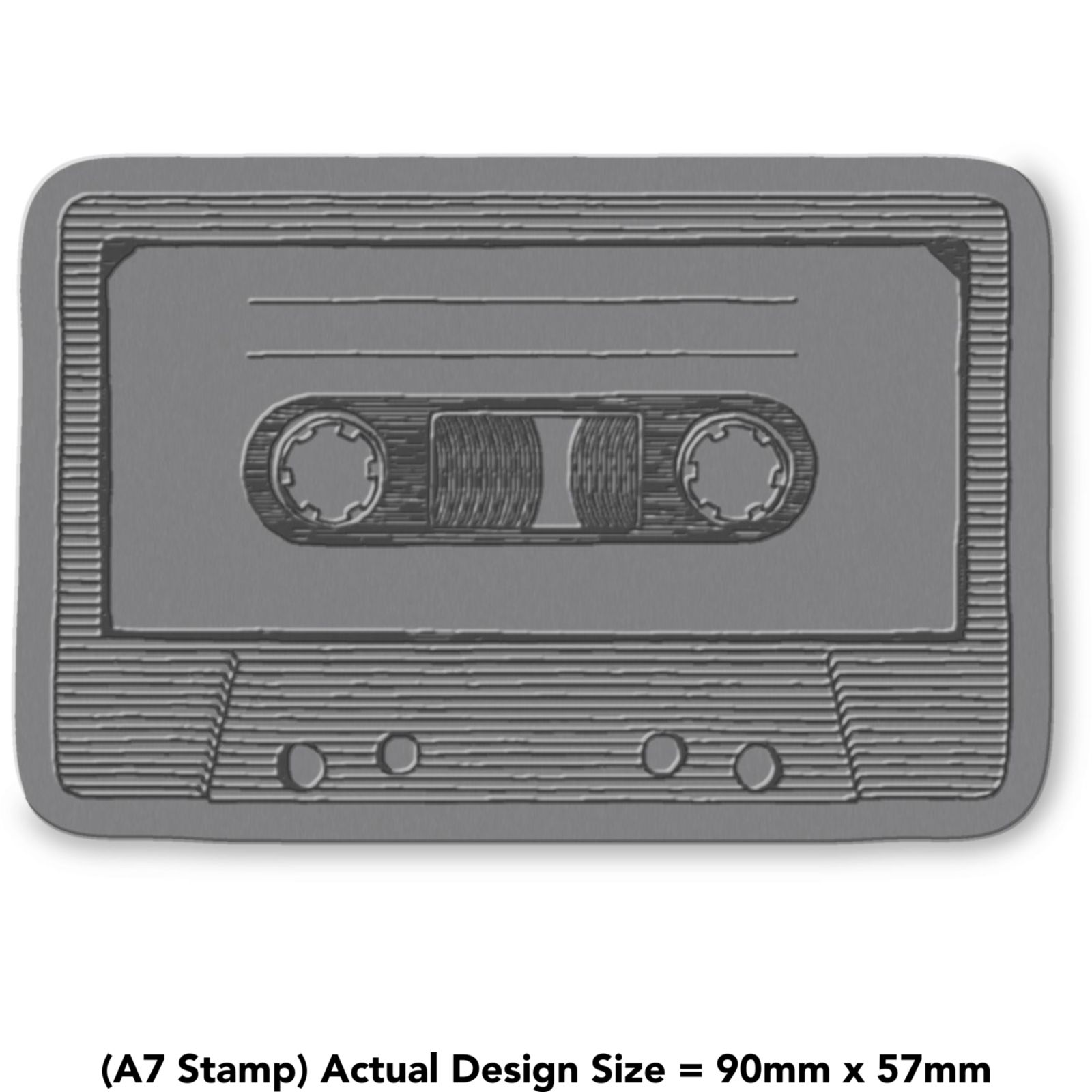 'Cassette Tape' Unmounted Rubber Stamp (RS026673)
