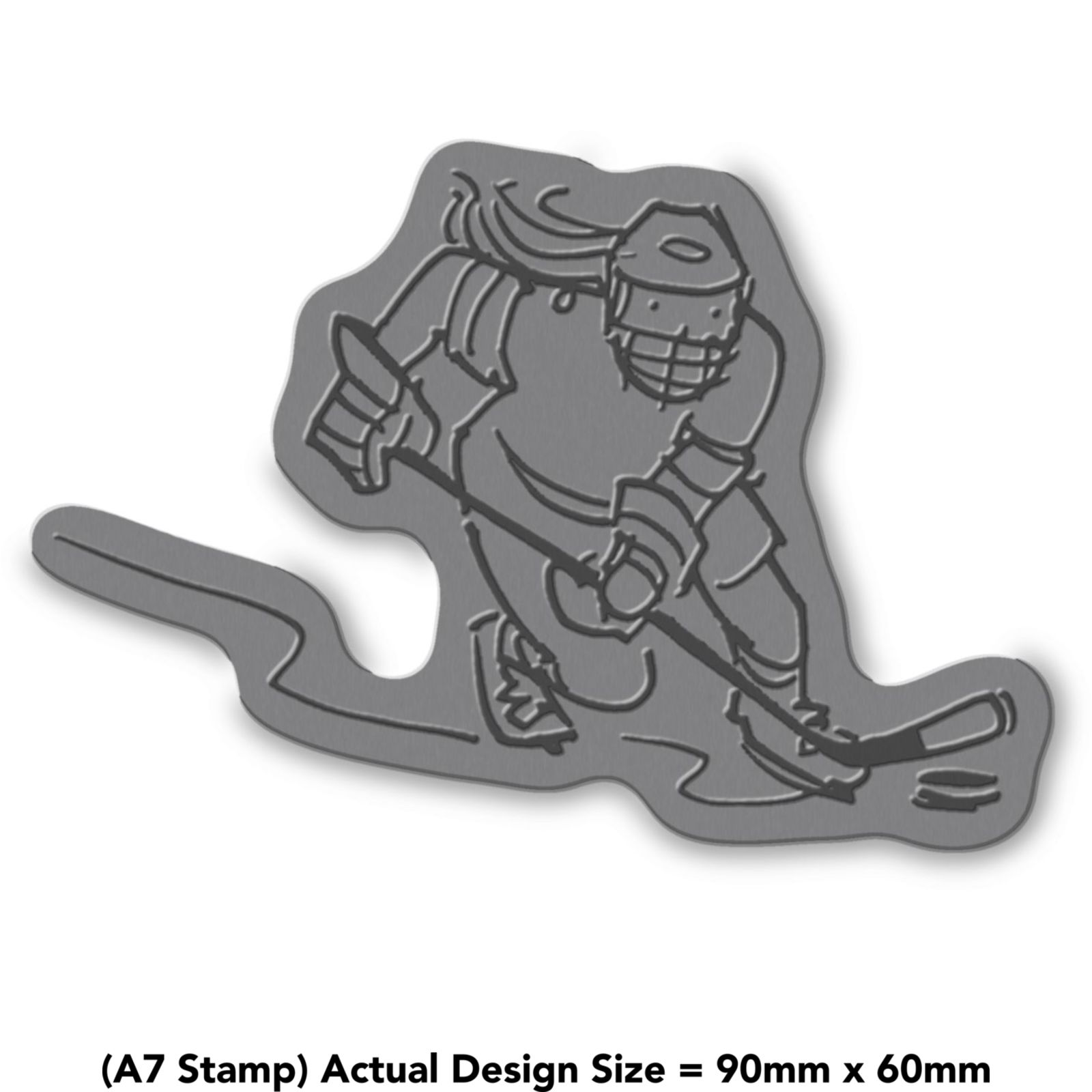 RS00042165 A8 'Ice Hockey Players' Unmounted Rubber Stamp 