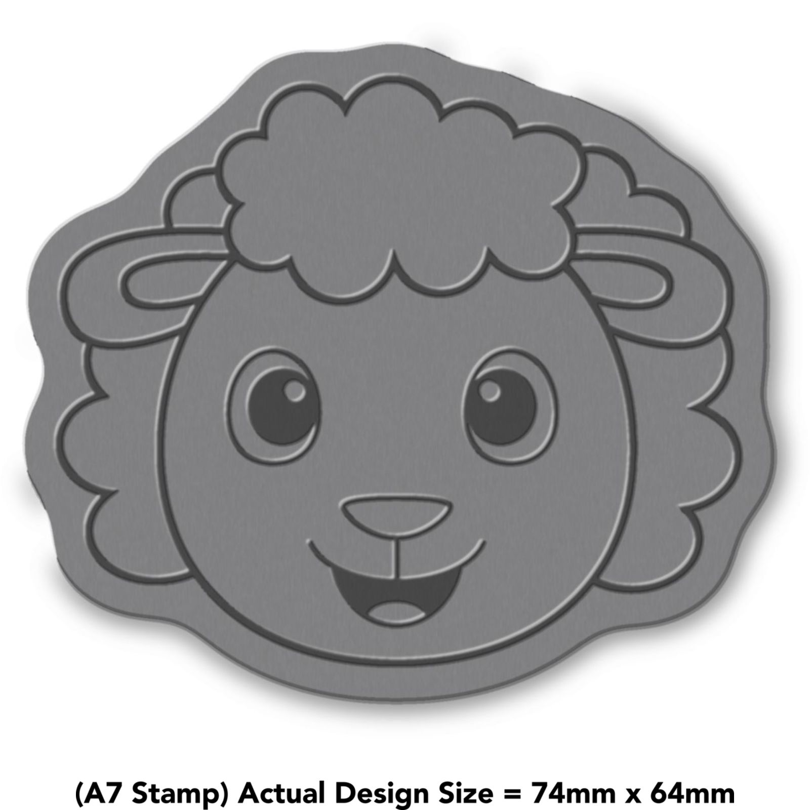 'Happy Sheep Face' Unmounted Rubber Stamp (RS040824) - Picture 4 of 6