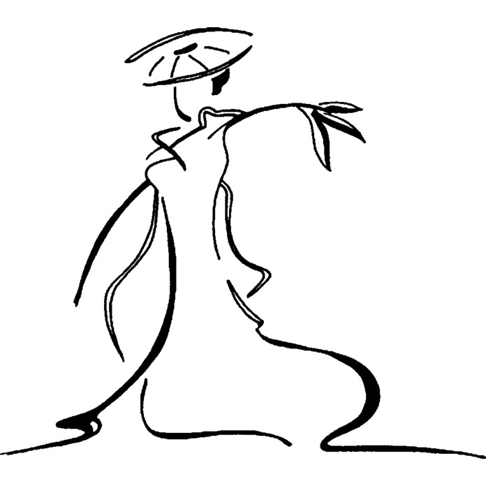 'Abstract Oriental Woman' Unmounted Rubber Stamp - For Crafting, Scrapbooking and Card Making - Size A8 (RS00016440)