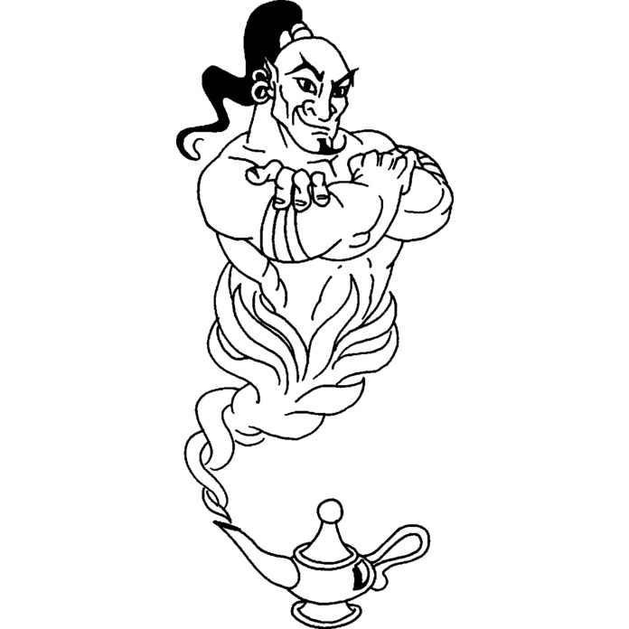 'Genie Of The Lamp' Unmounted Rubber Stamp -  For Crafting, Scrapbooking and Card Making - Size A8 (RS00016877)