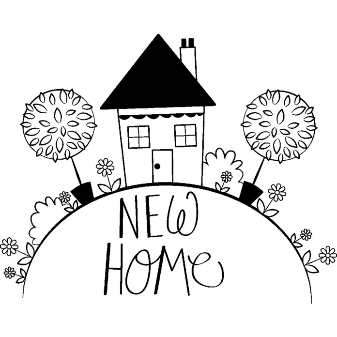 'New Home' Unmounted Rubber Stamp - For Crafting, Scrapbooking and Card Making - Size A8 (RS00017539)