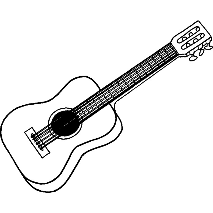 'Classical Guitar' Unmounted Rubber Stamp - For Crafting, Scrapbooking and Card Making - Size A8 (RS00017551)