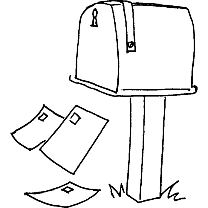 'Post Box' Unmounted Rubber Stamp - For Crafting, Scrapbooking and Card Making - Size A8 (RS00017723)