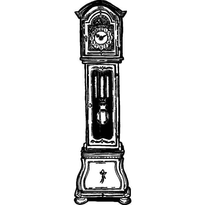 'Grandfather Clock' Unmounted Rubber Stamp -  For Crafting, Scrapbooking and Card Making - Size A8 (RS00017924)