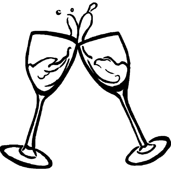 'Wine Glasses' Unmounted Rubber Stamp - For Crafting, Scrapbooking and Card Making - Size A8 (RS00018504)