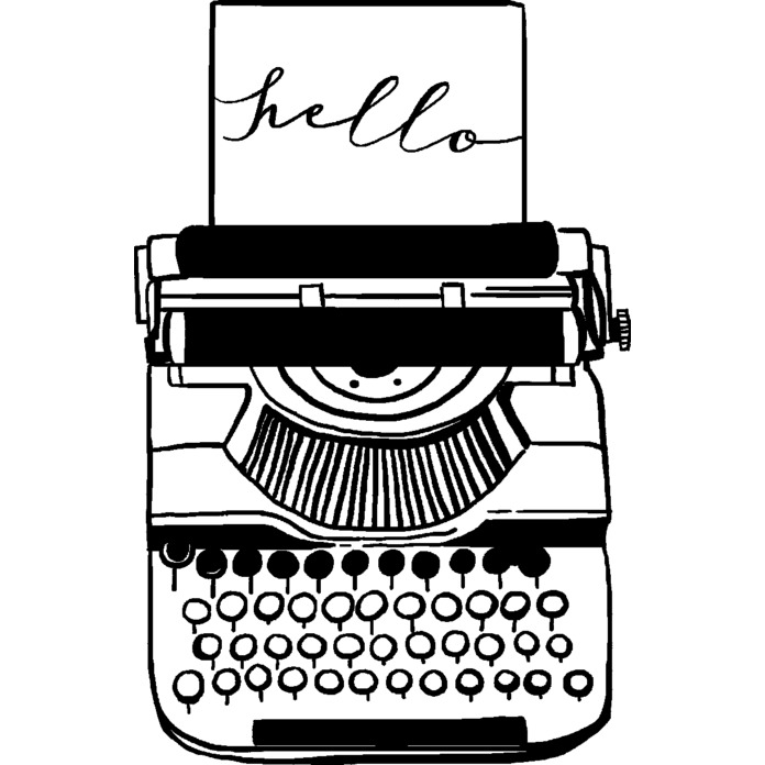 'Hello Typewriter' Unmounted Rubber Stamp (RS009175)