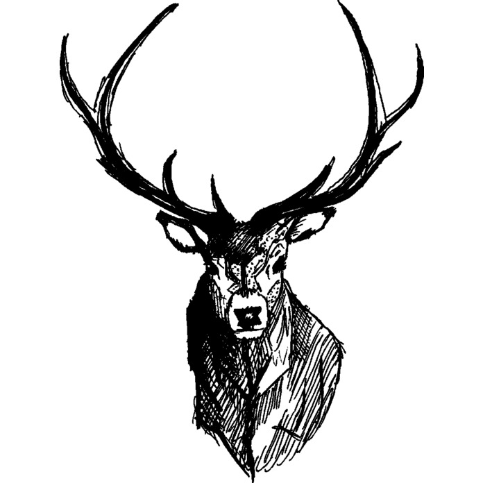 'Stag Head' Unmounted Rubber Stamp - Elegant Deer Antlers Wildlife Illustration - For Crafting, Scrapbooking and Card Making - Size A8 (RS00020174)