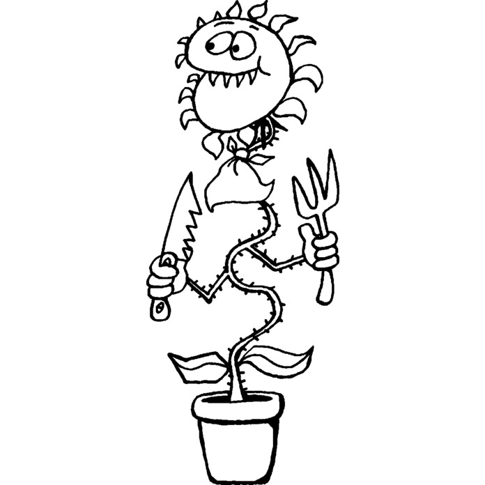 'Carnivorous Plant' Unmounted Rubber Stamp - For Crafting, Scrapbooking and Card Making - Size A8 (RS00021121)