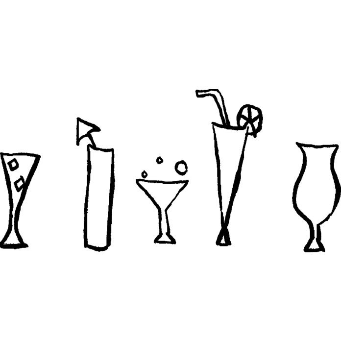 'Delicious Cocktails' Unmounted Rubber Stamp -  For Crafting, Scrapbooking and Card Making - Size A8 (RS00021864)