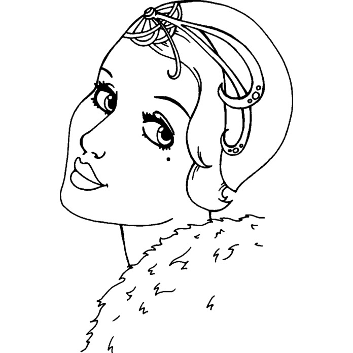 'Art Deco Portrait' Unmounted Rubber Stamp - A8 - Craft Stamp for Scrapbooking, Card Making, Journals and Creative Projects (RS00022011)