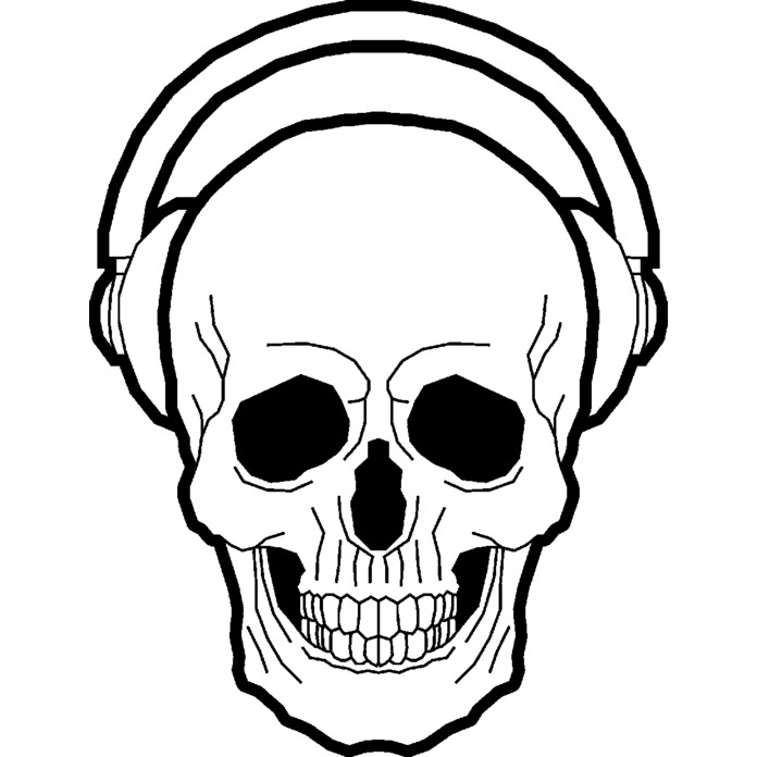 'Music Skull' Unmounted Rubber Stamp - For Crafting, Scrapbooking and Card Making - Size A8 (RS00022634)