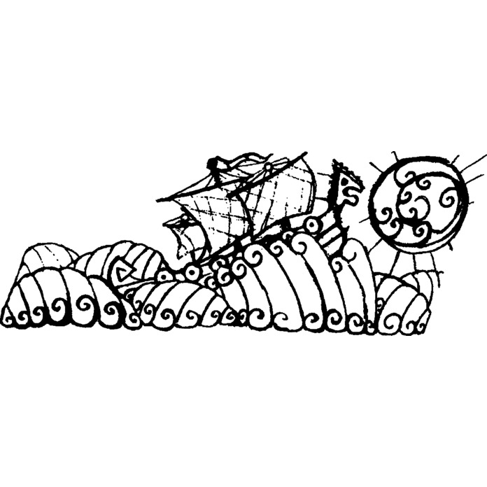 'Viking Ship Adventure' Unmounted Rubber Stamp - For Crafting, Scrapbooking and Card Making - Size A8 (RS00023395)