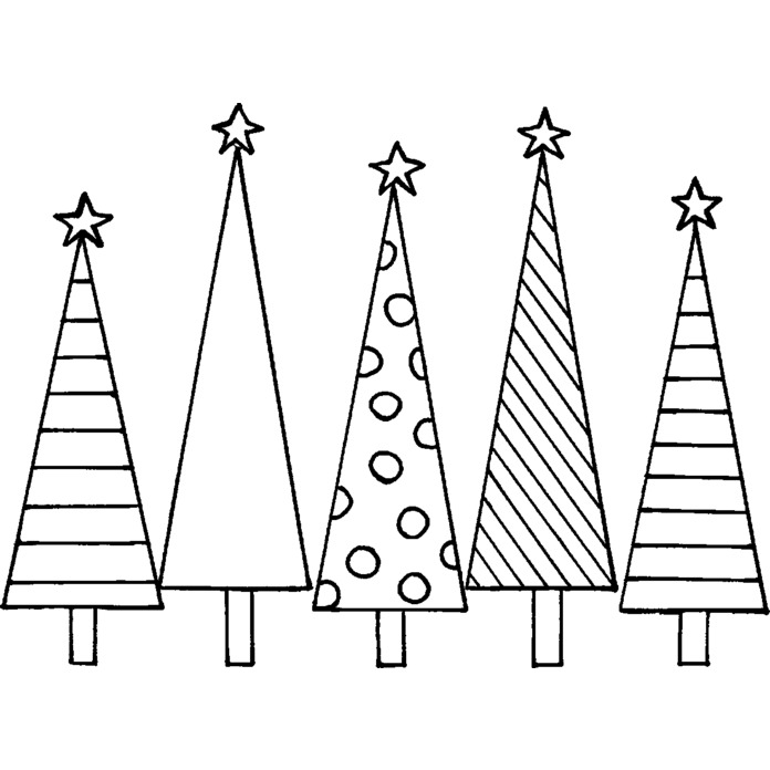 'Christmas Trees' Unmounted Rubber Stamp -  For Crafting, Scrapbooking and Card Making - Size A8 (RS00023673)